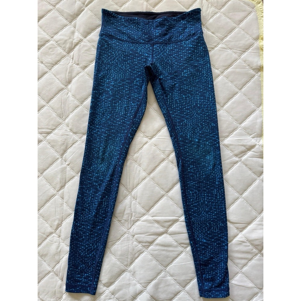 Lululemon Wunder Under Pant III Samba Snake Kayak‎ Blue Hero Blue Sz 8